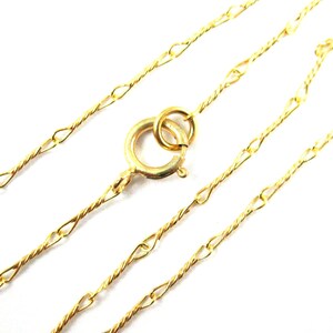 22K Gold plated 925 Sterling Silver Chain Necklace - Fancy Twisted Link - 6.7mm Twisted Gold Necklace - 16 inches (1pc) - SKU: 601007-VM-16