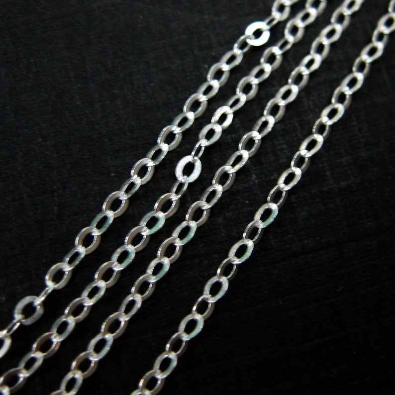Flat Cable chain Popular Chain Rhodium plated Sterling Silver Chain 75 feet 20/% OFF-Jewelry Supplies Wholesale-SKU: 101021 Gold plated
