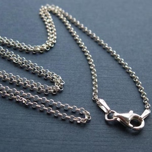 925 Sterling Silver 2mm Rolo Necklace-Italy Chain-Finished Chain-Ready for Pendant-Everyday Chain-Jewelry Wholesale-All Sizes-SKU: 601005