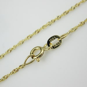 Solid Gold Necklace,Solid Gold Chain-10KT Solid Yellow Gold Chain Necklace-Singapore Chain-Finished-Made in Italy-16&quot; -sku: 601300-16
