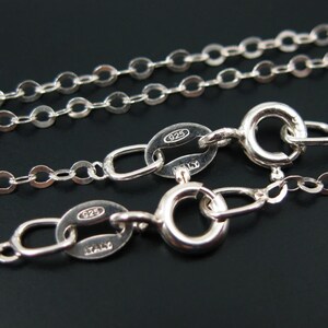 925 Sterling Silver Necklace Chains-Flat Cable Chain -Necklace for Pendant - 18&quot; ( 35 pcs) Save30%-Jewelry Supplies Wholesale SKU: 601021-18