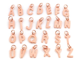 Rose gold plated sterling silver Letter Charms - Whole set from A to Z