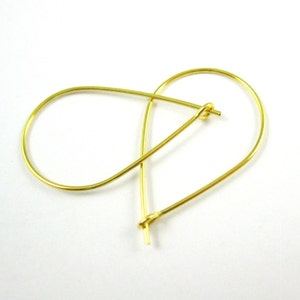 Earring Findings, Gold plated Sterling Silver Earrings Hoops -Large Teardrop Earrings - Hoops- 32mm by 17mm (2pcs - 1 pair) - SKU: 203031-VM