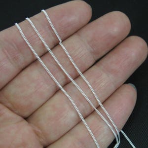 1mm Sterling Silver Tiny Curb Chain Bulk By the Foot for Jewelry Making Wholesale(20 feet)-Save 5% - SKU:101001