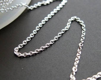 925 Sterling Silver Chain,Beading Chain,Bulk Chain-Tiny Plain Cable,Fine Chain 1mm (Up to 30% off ) Jewelry Supplies Wholesale-SKU: 101009