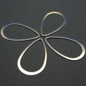 Sterling Silver Findings - Big Teardrop shape pendant or link charm ( 30 mm - 1 pc) - SKU: 201039