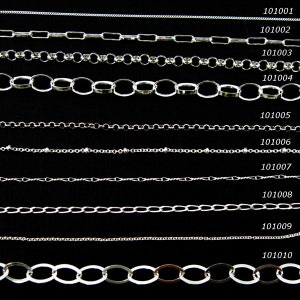 Sterling Silver Chain By The Foot, Jewelry Making Bulk Chain for Permanent Jewelry,Wholesale Bulk Chain More than 50 styles image 2