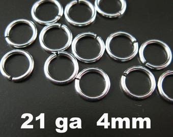 925 Sterling Silver Jump Rings,Open Jumprings -Sterling Silver Findings-Jewelry Supplies- 21 ga,0.7mm-4mm (10pcs) SKU: 205121-040