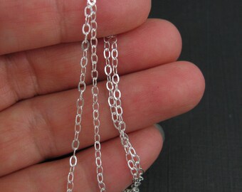 925 Sterling Silver Chain,Unfinished Bulk Chain,Flat Cable Chain-2.5x1.8mm (Up to 30% off)-Jewelry Supplies Wholesale-SKU:101022