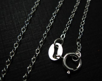 925 Sterling Silver Chain, Necklace - Cable Flat Oval - Finished Necklace for Pendant, Ready to Wear - 18 inches (1 pc) - SKU: 601043-18