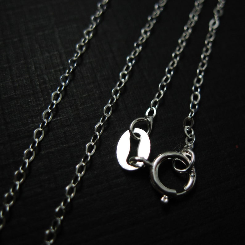 Finished Necklace for Pendant 1 pc 18 inches Cable Flat Oval Necklace Ready to Wear - SKU: 601043-18 925 Sterling Silver Chain