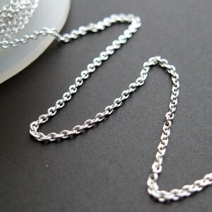 925 Sterling Silver Chain Bulk Chain by the Foot Tiny Plain Cable Chain Cable Chain, Jewelry Chain Wholesale 5 feet SKU: 101009 image 1