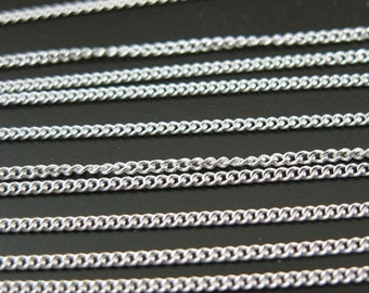 1mm Sterling Silver Curb Chain Bulk by the foot Wholesale  (10 feet  or 120 inches) - SKU: 101001