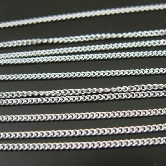 Buy Sterling Silver Chain Flat Curb Chain jewelry Making Chain