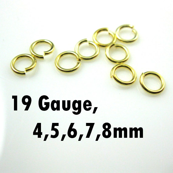 18k Gold Plated Open Jump Rings, 3mm diameter, 22 gauge - 50 pieces
