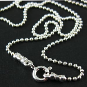 Sterling Silver Necklace,Chain-1.2mm Ball Chain,Beaded Chain,Extra Long Necklace-Finished Necklace for Pendant-(36 inches)-SKU:601050-36