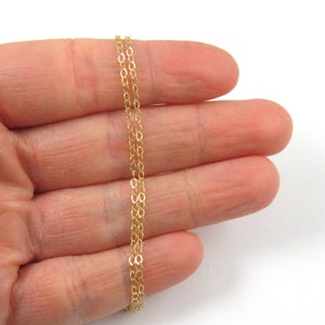 22K Gold plated Sterling silver Chain, Necklace - Cable Flat Oval 2.5 by 2mm - Finished Necklace for Pendant - All Sizes - SKU: 601022-VM image 3