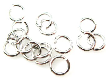 Jump Rings-Jewelry Findings-Sterling Silver Findings-Rhodium Plated over Silver Jumprings-21 ga,gauge-4mm ( 20pcs ) SKU: 205121-040RH JP21