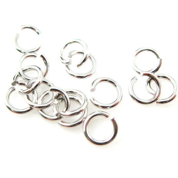 Jump Rings-Jewelry Findings-Sterling Silver Findings-Rhodium Plated over Silver Jumprings-21 ga,gauge-4mm ( 20pcs ) SKU: 205121-040RH