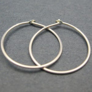 Silver Hoops, Earring Findings, Hoop Earrings, Sterling Silver Earrings Findings, Simple Earrings Hoops, 21mm (4 pcs-2 pairs) SKU: 203020-21