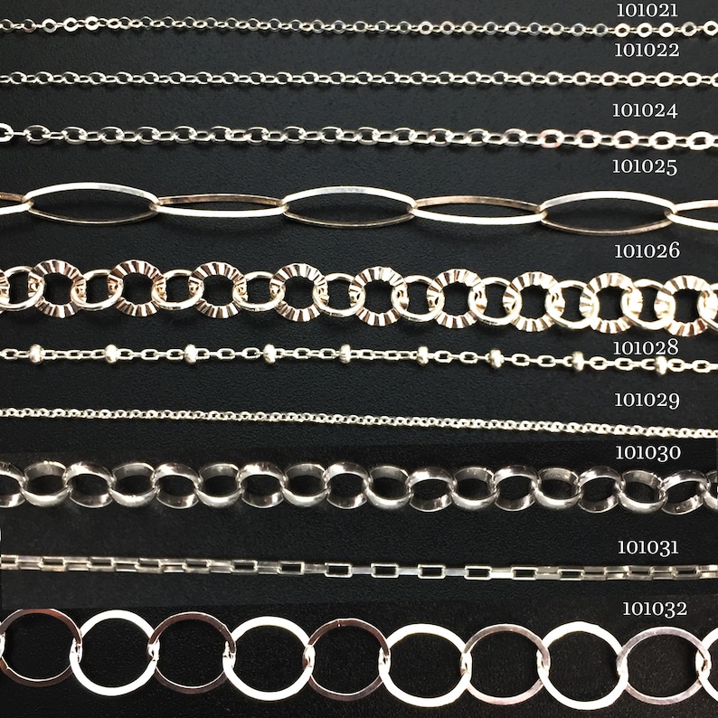 Sterling Silver Chain By The Foot, Jewelry Making Bulk Chain for Permanent Jewelry,Wholesale Bulk Chain More than 50 styles image 5