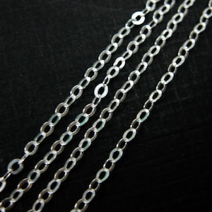 Sterling Silver Chain Wholesale,Flat Cable Chain-Bulk Chains ,by the foot ( 50 feet) 15% OFF-Jewelry Supplies Wholesale SKU: 101021