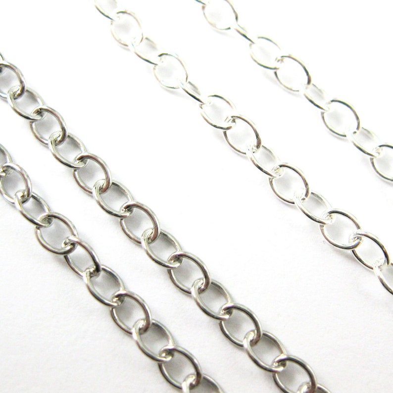 Cable Oval Unfinished Bulk Chain 10/% off Cable Chain Rhodium Plated Genuine Sterling Silver Chain 20 feet SKU: 101014-RH