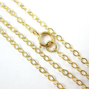22K Vergoldete Sterling Silber Kette, Halskette - Kabel Flach Oval 2.5 x 2mm - Fertige Halskette für Anhänger - Alle Größen - SKU: 601022-VM