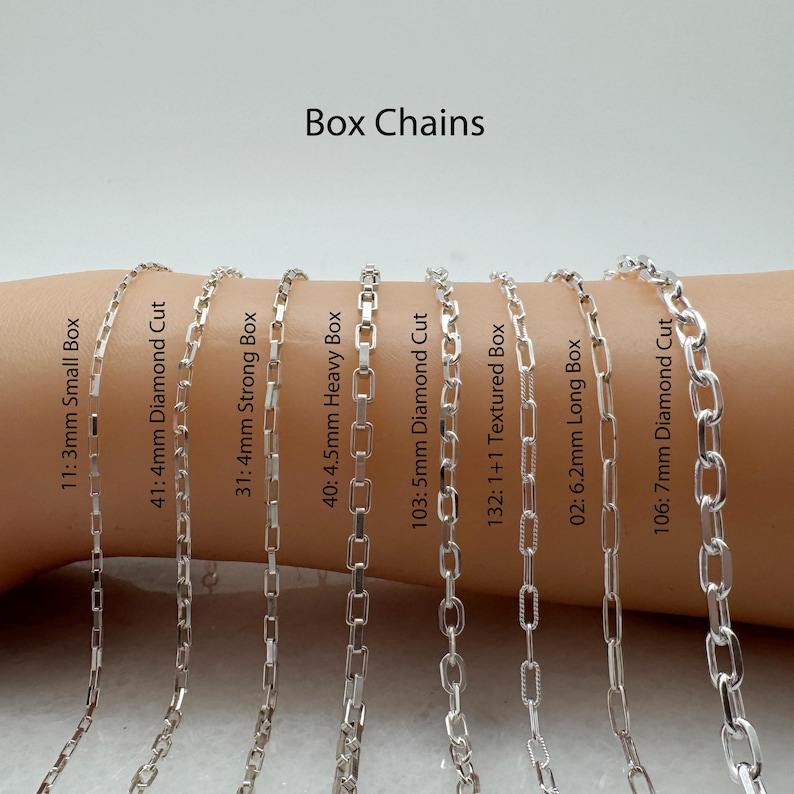 925 Sterling Silver Bulk Chains By The Foot-Permanent Jewelry-Unfinished Jewelry Making Chains-Jewelry Supplies-Over 100 Different Styles image 5