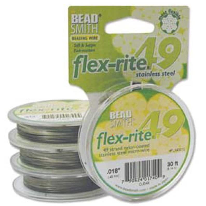Beadsmith Flex-rite 49 Strand Beading Wire - Clear Coated S.S Wire ...