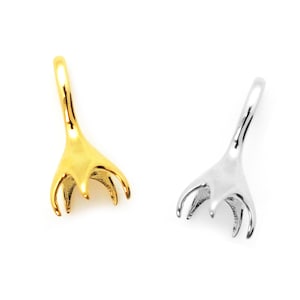 Flower Bud Bead Cap Bail with Post - Choose Sterling Silver or Gold over Sterling Silver - Findings for Pearls - 17mm (1 pc) SKU: 219210