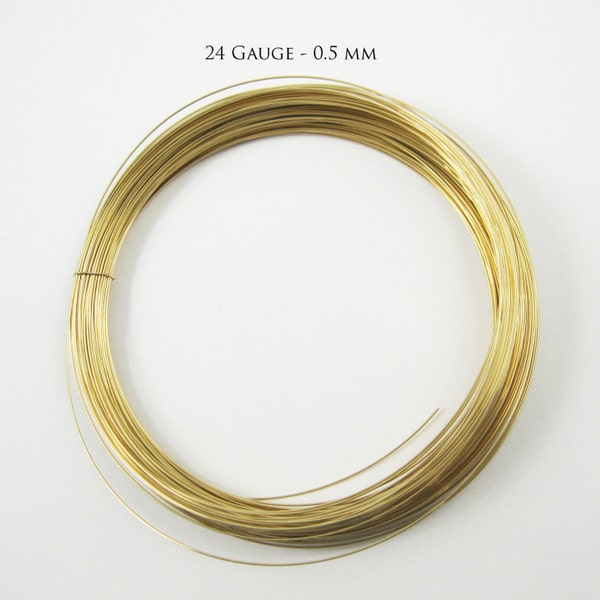 14K Gold Filled Wire-24 Gauge, Ga-Half Hard-Beading Supplies, Jewelry Making Wire,Gold Wire- Supplies ( 3 feet or 36 inches) SKU: 207003-GF