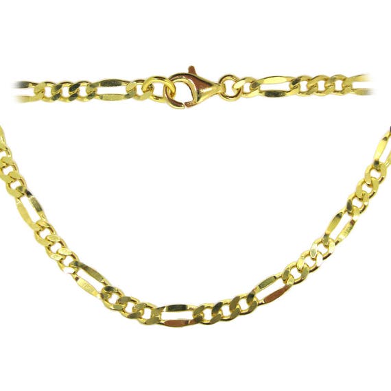 Gold Sterling Silver Double Diamond Cut Curb Necklace Chain All Sizes Fancy Gold Chain Necklace
