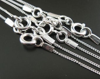 925 Sterling Silver Finished Necklace Chain, Bulk Discount-Tiny Curb Chain-18 inch(30pcs) Save 30%-Jewelry Supplies Wholesale SKU:601001-18