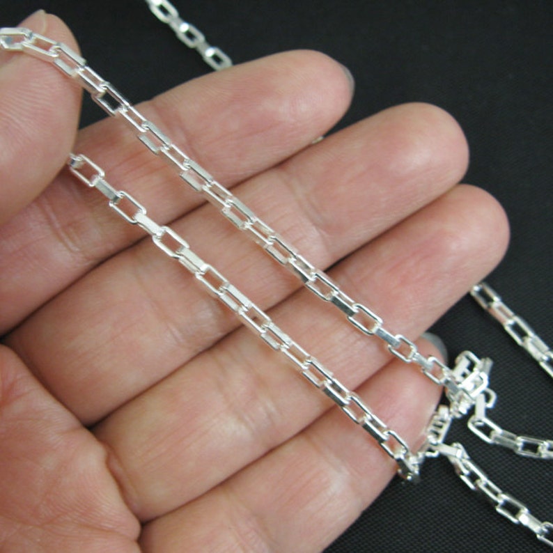 925 Sterling Silver Chain ,Unfinished,Bulk Box Chain Heavy Long Box Chain 4.5mm Up to 30% off Jewelry Supplies Wholesale-SKU: 101040 image 4