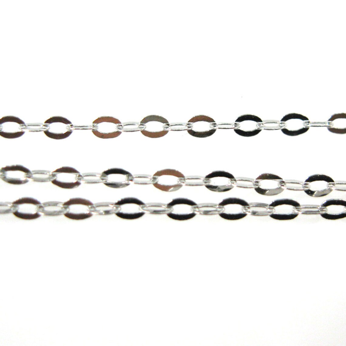 Sterling Silver Chain Unfinished Bulk Chain Flat Cable Etsy