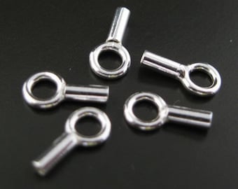 Sterling silver Findings - Tube End ,Crimp Ends-Jewelry Making Findings,Jewelry Supplies-For Beading Chain,Wire-8mm ( 24 pcs) SKU: 213001