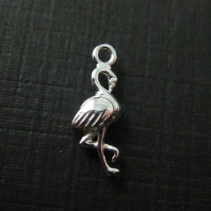 Sterling Silver Charm-Flamingo Charm -Flamingo Pendant for Necklace 14x5mm  SKU: 201216