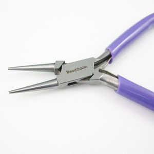 Tools -Purple Handle Round Nose Plier- Beadsmith Super fine Round Nose Plier - SKU: 501002