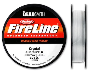 Beadsmith Fireline - Hilo trenzado para cuentas - Cristal - 50 yardas (prueba de 8 lb) - SKU: 501036-C8