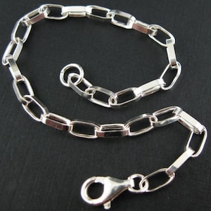 Sterling Silver Big Oval Rolo Chain - Sterling Silver Rolo Chain - Flat Oval Rolo Chain - 7.5mm by 3.5mm (All Sizes) SKU: 601039