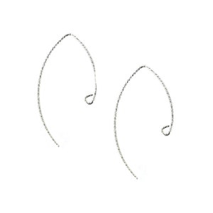 May include: A pair of silver twisted wire hoop earrings. The hoops are open and have a small loop at the top.
