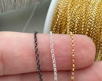 Winzige Rolo Kette-Bulk Kette durch den Fuß-Permanent Schmuck-Bulk unfertige Kette-Gold gefüllt-Sterling Silber-Bulk Schmuck machen Lieferungen