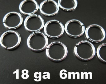 Jumprings-Jewelry Findings - Sterling Silver Findings - Sterling Silver Jump Rings, Jumprings - 18 gauge - 6mm (20pcs) SKU: 205118-060