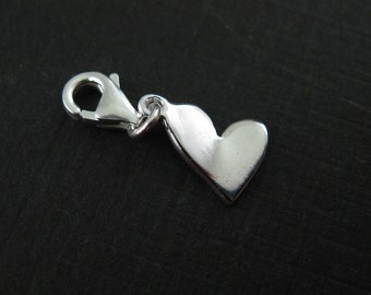 Bracelet Charm,Sterling Silver Charm Bracelet Charms - Sweet Tiny Heart Charm - 12mm - Add on Charm with  clasp - Heart Charm - Sku: 291016