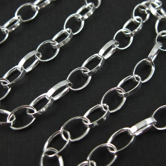 Sterling Silver 3.5mm Rolo Chain. Bulk unfinished sold by the foot.