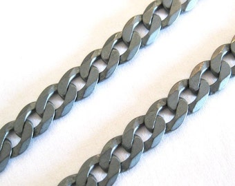 Oxidized Sterling Silver Chain-Chunky Diamond Curb Chain-Jewelry Making Chain by the Foot 7mm by 5mm (10 feet) with 30% off SKU: 101038-OX