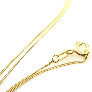 Gold Chain-Vermeil 925 Sterling silver Chain-Necklace-Tiny Curb-Finished Necklace for Pendant-Ready to Wear-18 inches (1 pc)SKU: 601001VM-18