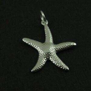Silver Starfish Charm Pendant, Sterling Silver Charm, Beach Charm, Tropical Charm, Ocean Charm, Sea Charm, 25mm (1 pc) SKU: 201241