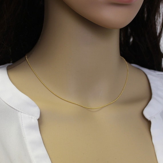 1/20 14K ゴールドチェーン ネックレス 1/20 14K Gold Filled Necklace, Gold Filled 1.2mm Ball Chain